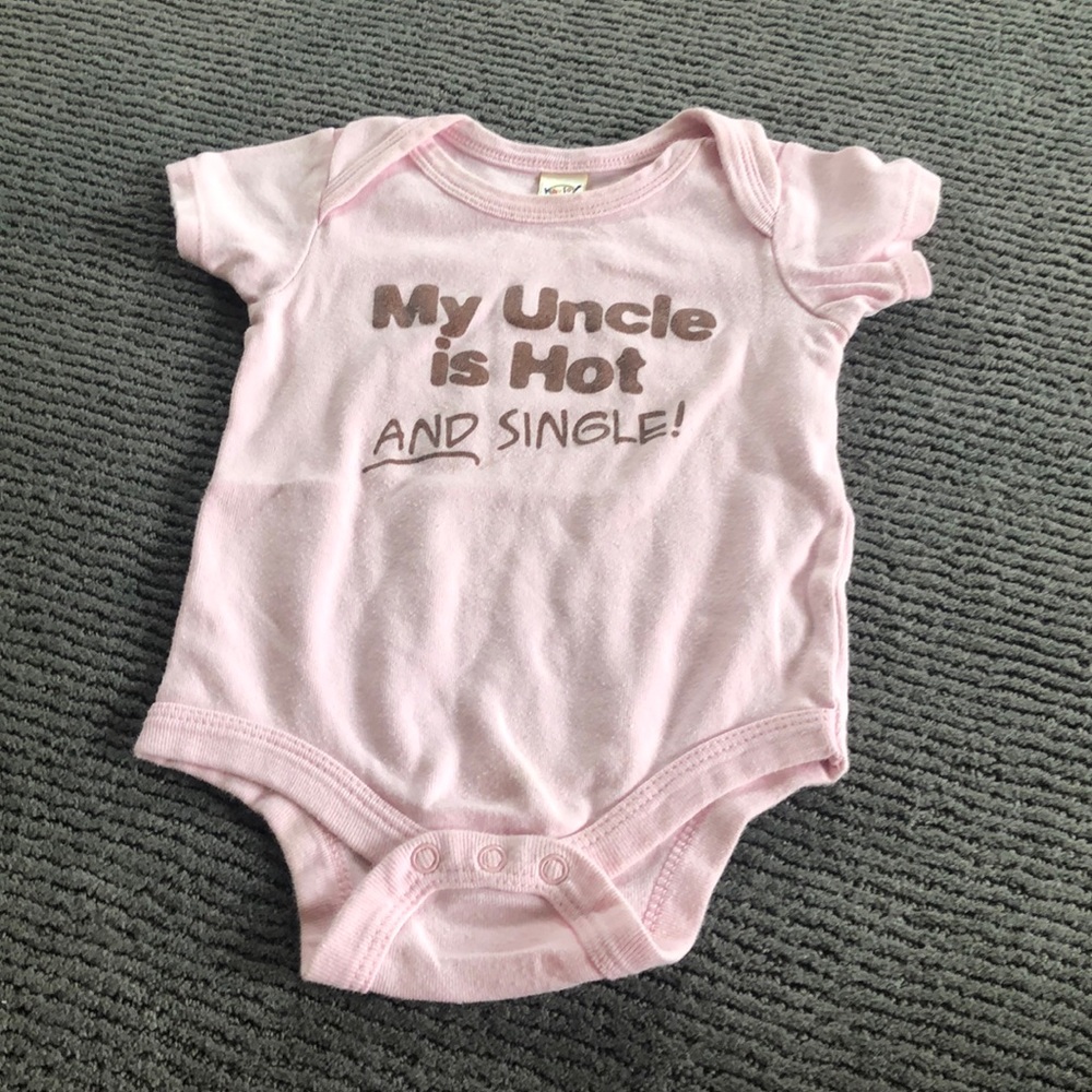 6 month old girls pink shirt sleeve onesie